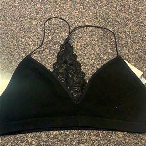 Black fabric bralette